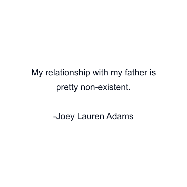 My relationship with my father is pretty non-existent.